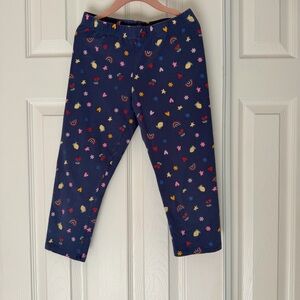 4/$25 There Abouts Navy Girls Capri Leggings with Colorful Icons M 10/12